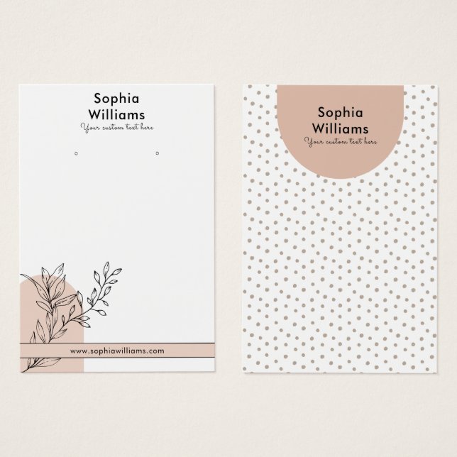 Modern Boho Pastel Earring Jewellery Display Card (Front & Back)