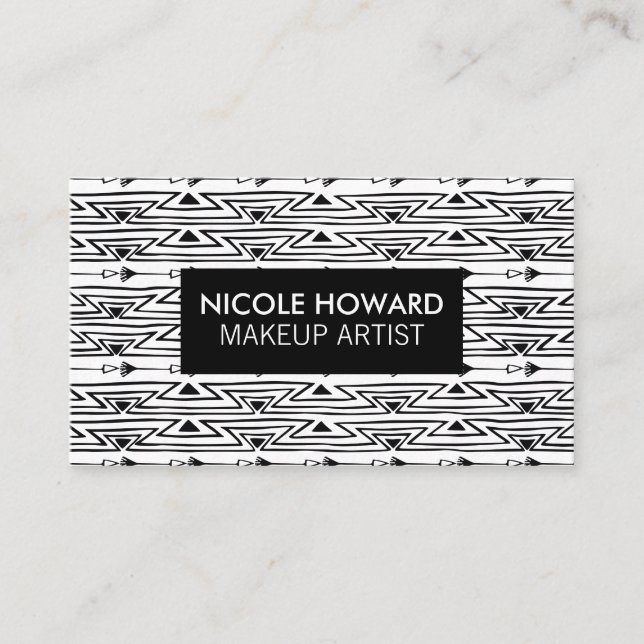 Modern Boho Pattern Background Business Card (Front)