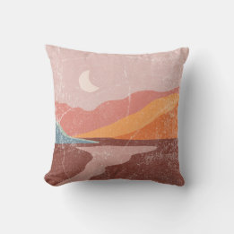 Modern Boho Pink and Yellow Home Decor Cushion
