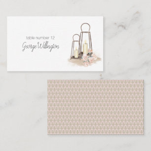 Modern Boho Pink Elegant Floral Wedding Place Card