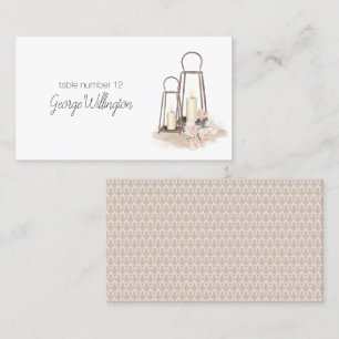 Modern Boho Pink Elegant Floral Wedding Place Card