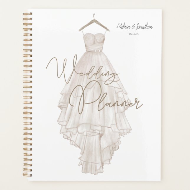 Modern Boho Pink Elegant Floral Wedding Planner (Front)