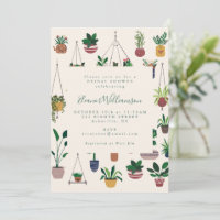 Modern Boho Plant Illustration Bridal Shower