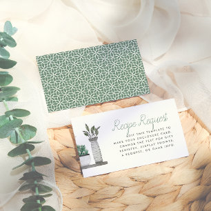 Modern Boho Plants Bridal Shower Enclosure Card