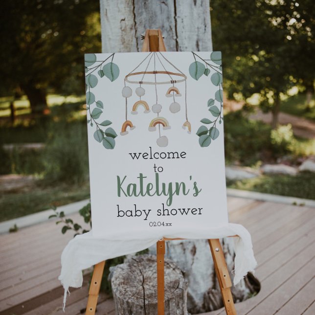 Modern Boho Rainbow Baby Shower Welcome Sign  (Creator Uploaded)