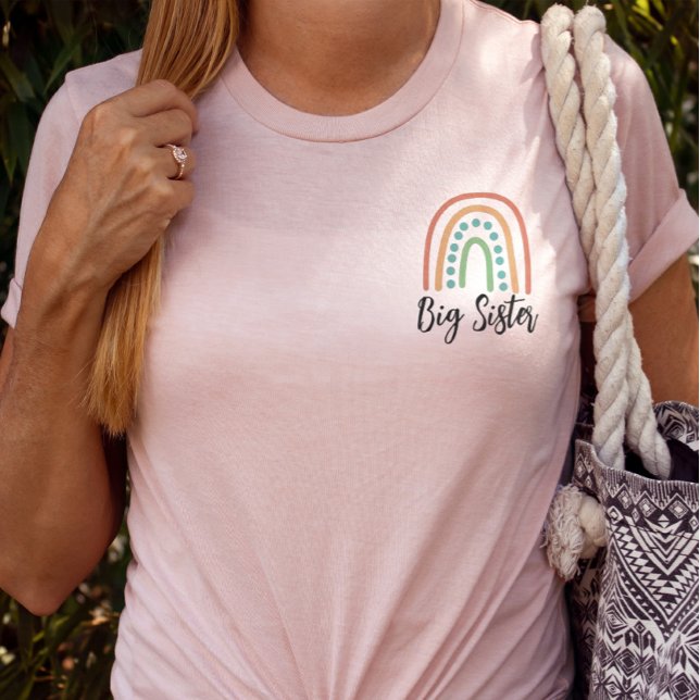 Modern Boho Rainbow Big Sister T-Shirt (Creator Uploaded)
