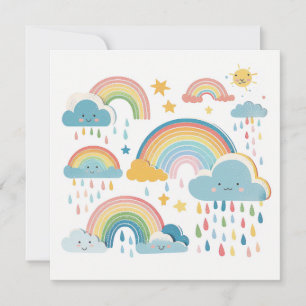 Modern Boho Rainbow Collection Flat Card