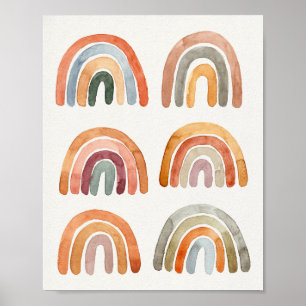 Modern Boho Rainbow Collection  Poster