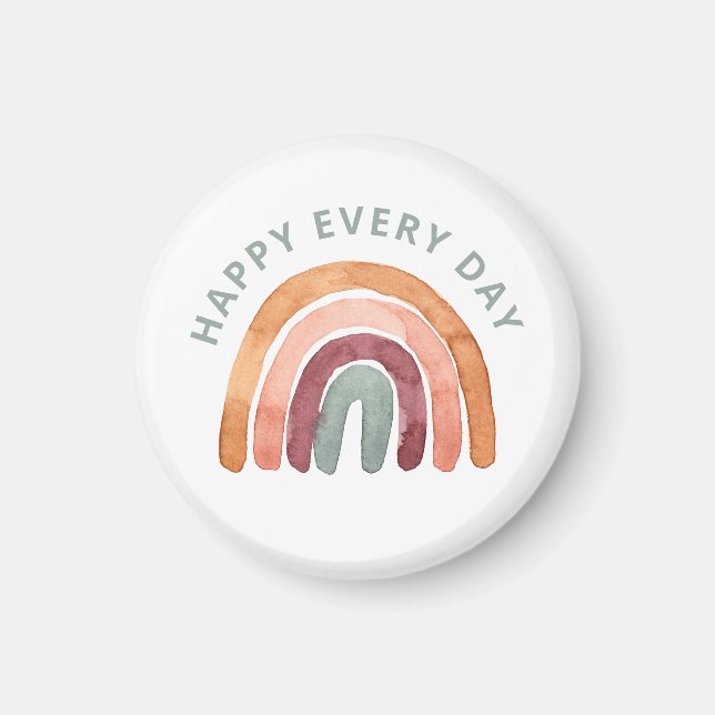 Modern Boho Rainbow -Happy Every Day-  Magnet (Front)