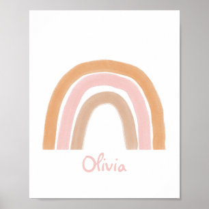 Modern Boho Rainbow Personalized Name Poster