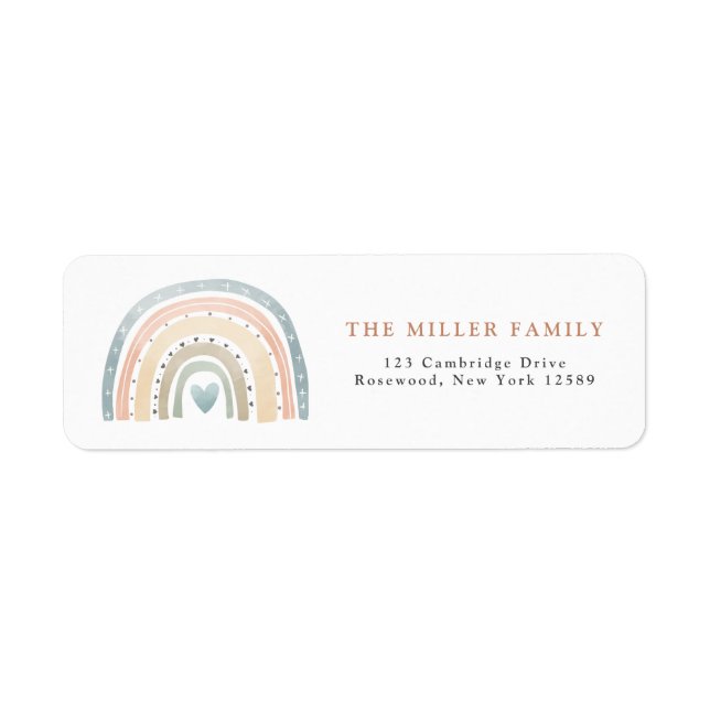 Modern Boho Rainbow Return Address (Front)