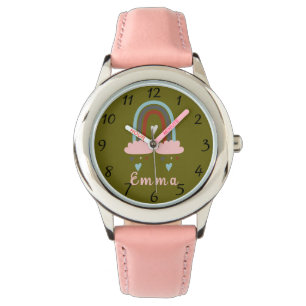 Modern Boho Rainbow with Personalised Name Watch