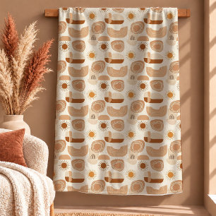 Modern Boho Rainbows Terracotta Rust Blanket Gift