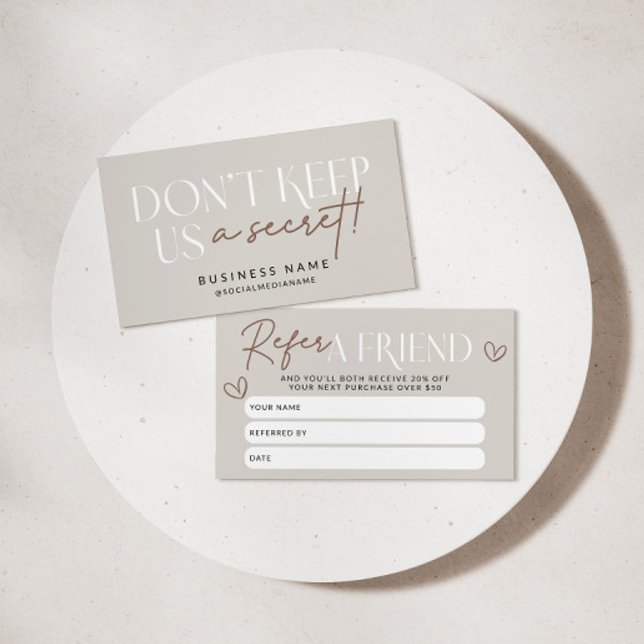 Modern Boho Refer A Friend Discount Coupon Card (Modern Boho Refer A Friend Discount Card)