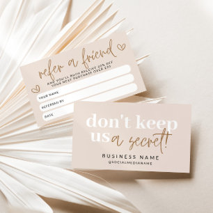 Modern Boho Refer A Friend Discount Coupon Card