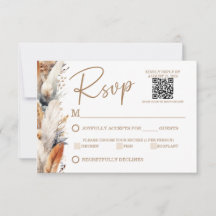 Modern Boho RSVP Card with QR code