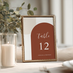 Modern Boho Rustic Terracotta Arch Table Number