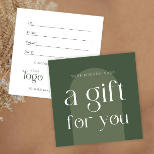 Modern Boho Sage Green Business Gift Certificate