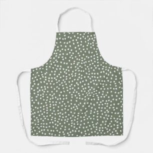 Modern Boho sage green Polka Dot Apron