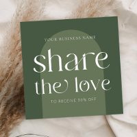 Modern Boho Sage Green Refer a Friend Beauty Salon
