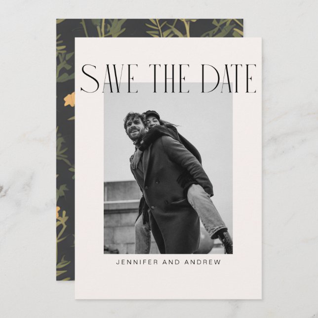 Modern Boho Save The Date Card (Front/Back)