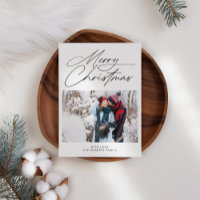 Modern Boho Script Family Photos Christmas