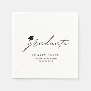 Modern Boho Script Graduation Party Napkins