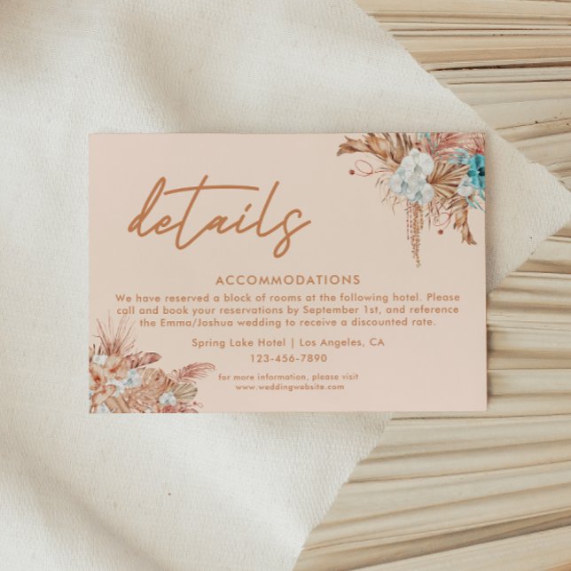 Modern Boho Script Wedding Details Enclosure Card (Creator Uploaded)