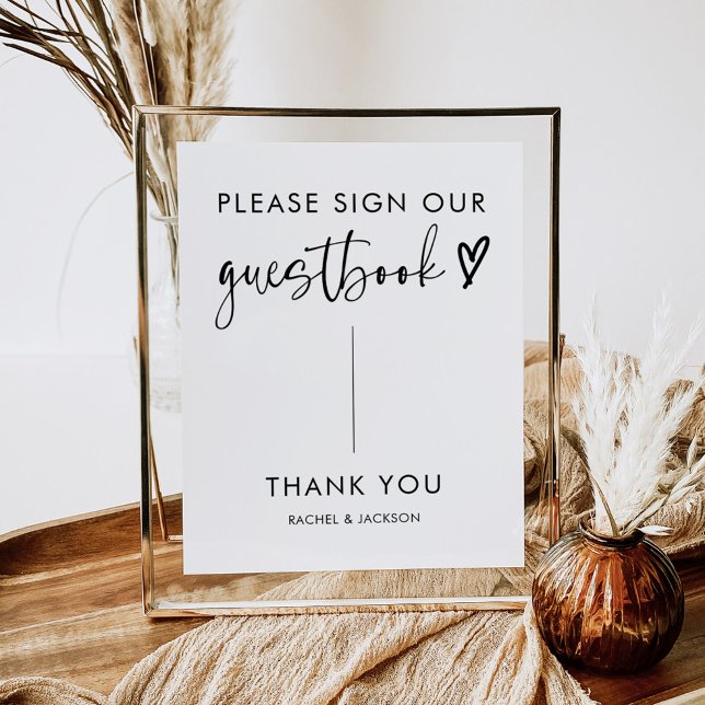 Modern Boho Script Wedding Guestbook Sign (Creator Uploaded)