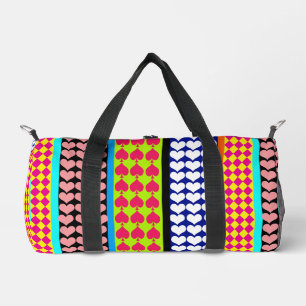 Modern Boho Stripes Pattern Design Duffle Bag