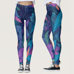 Modern Boho Summer Leaves Botanical Garden Floral Leggings<br><div class="desc">Get ready to stand out with these trendy leggings featuring a vibrant summer floral bohemian design. The boho-inspired botanical garden pattern showcases colourful blue, purple, and green leaves, bringing a fresh, nature-infused vibe to your activewear collection. Perfect for sports, running, jogging, yoga, or casual everyday wear, these leggings offer both...</div>