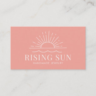 Modern Boho Sun and Beach Wave Business Card
