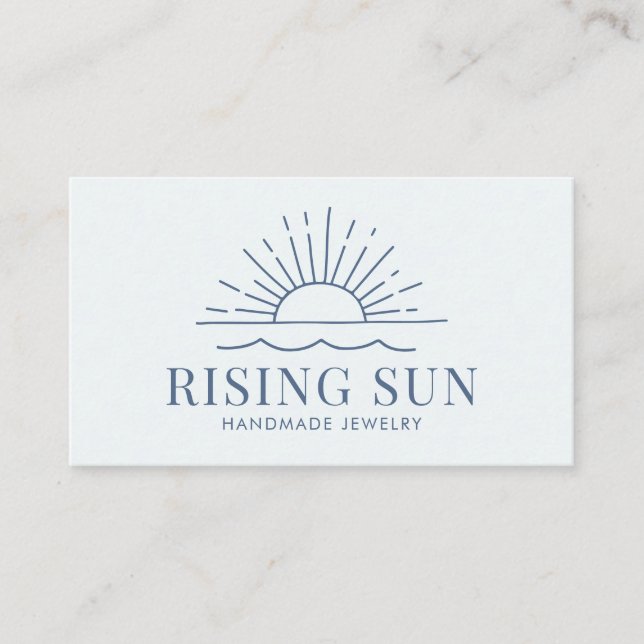 Modern Boho Sun and Beach Wave Business Card (Front)