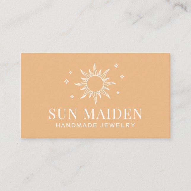 Modern Boho Sun Business Card (Front)