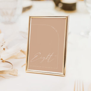 Modern Boho Tan Arch Table Eight Table Number