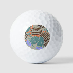 Modern Boho Teal & Lavender Floral Decor Golf Balls