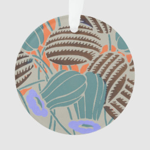 Modern Boho Teal & Lavender Floral Decor Ornament