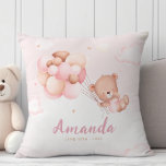 Modern Boho Teddy Bear Baby Shower Gift Baby Girl  Cushion<br><div class="desc">Modern Boho Blush Pink Teddy Bear Baby Shower Gift Baby Girl Throw Pillow</div>