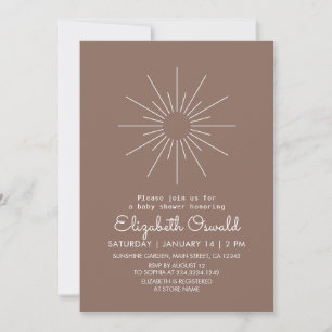 Modern Boho Terra Cotta Sunshine Baby Shower Invitation