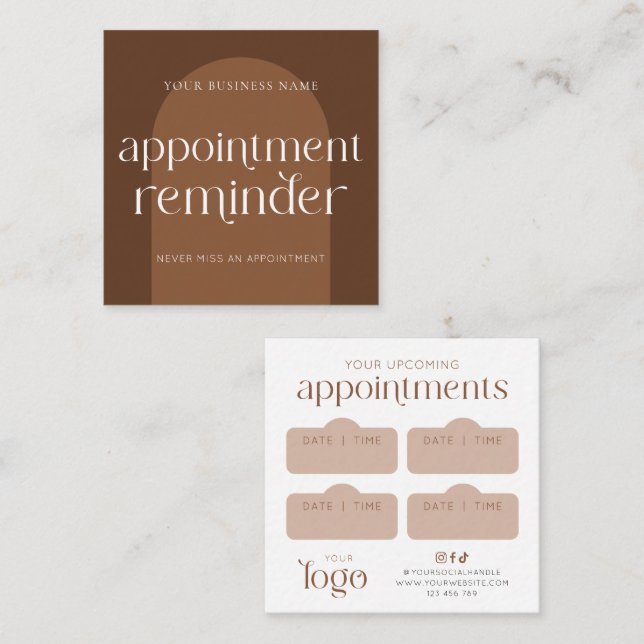 Modern Boho Terracotta Beauty Hair Salon Appointment Card (Front/Back)