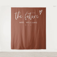 Modern Boho Terracotta Bridal Shower Backdrop