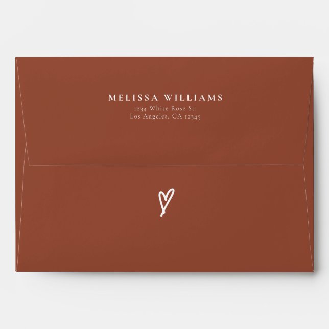 Modern Boho Terracotta Bridal Shower Envelope (Back (Top Flap))