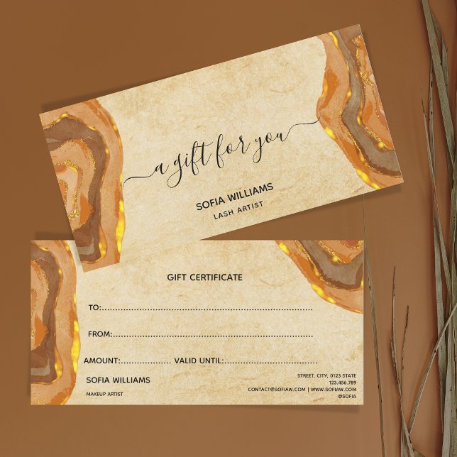 Modern Boho Terracotta Certificate Gift Card (Creator Uploaded)