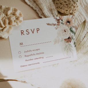 Modern Boho Terracotta Fall & Summer Wedding RSVP Card