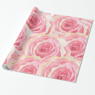 Modern boho terracotta floral watercolor monogram wrapping paper