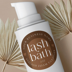 Modern Boho Terracotta Lash Bath Foam Cleanser Classic Round Sticker