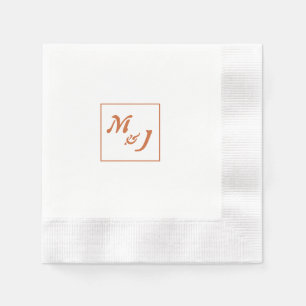 Modern Boho Terracotta Minimalist Wedding  Napkin
