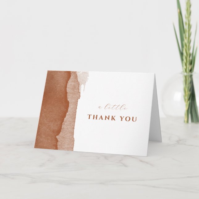 Modern Boho Terracotta Ombre Desert Baby Shower  Thank You Card (Front)