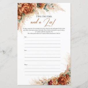 Modern boho terracotta pampas Two Truths And A Lie