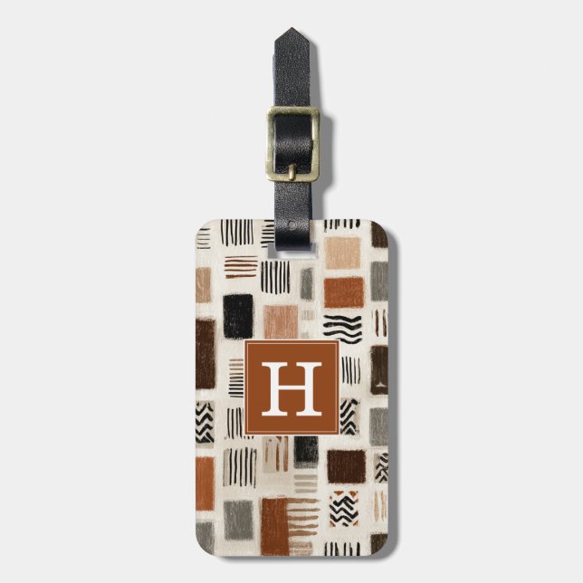 Modern Boho Texture Luggage Tag (Front Vertical)